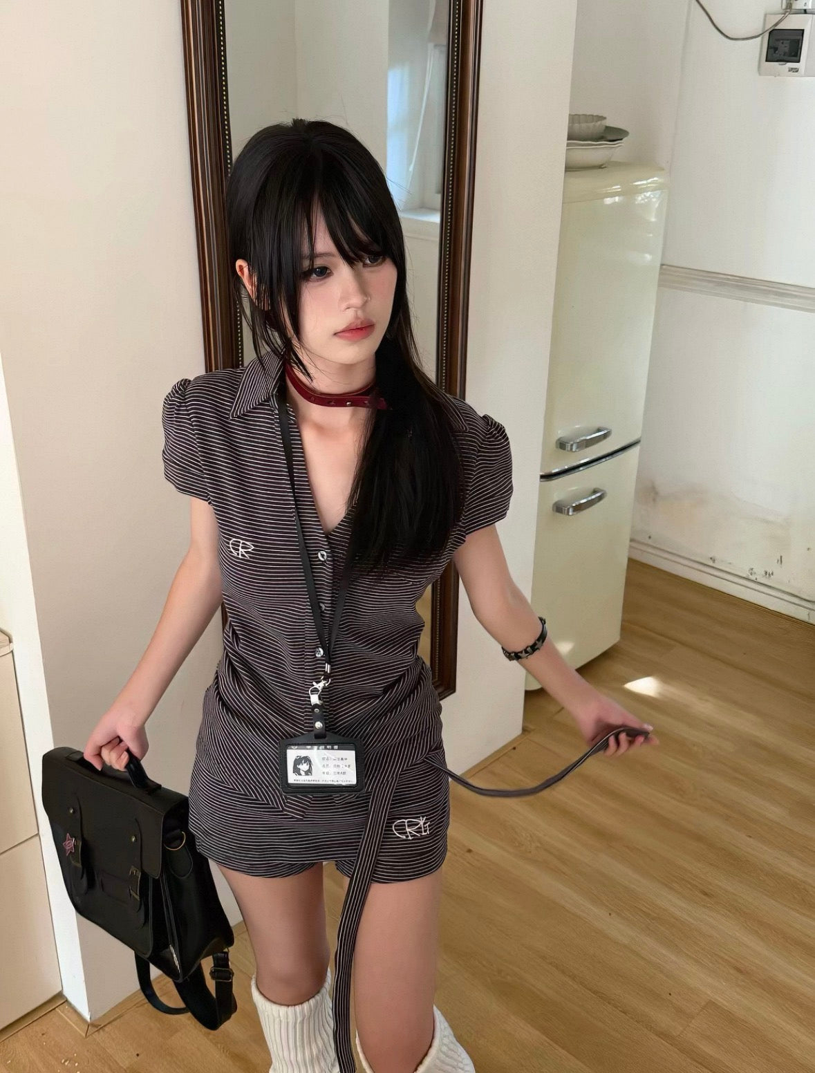 avenoir striped button up set BOTTOM ONLY/ edit 01