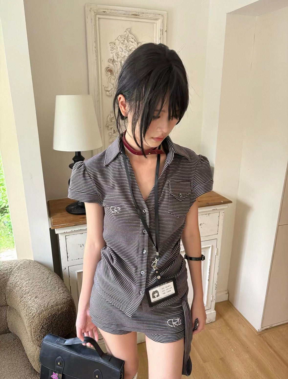 avenoir striped button up set BOTTOM ONLY/ edit 01