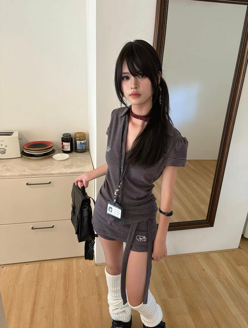 avenoir striped button up set TOP ONLY/ edit 01